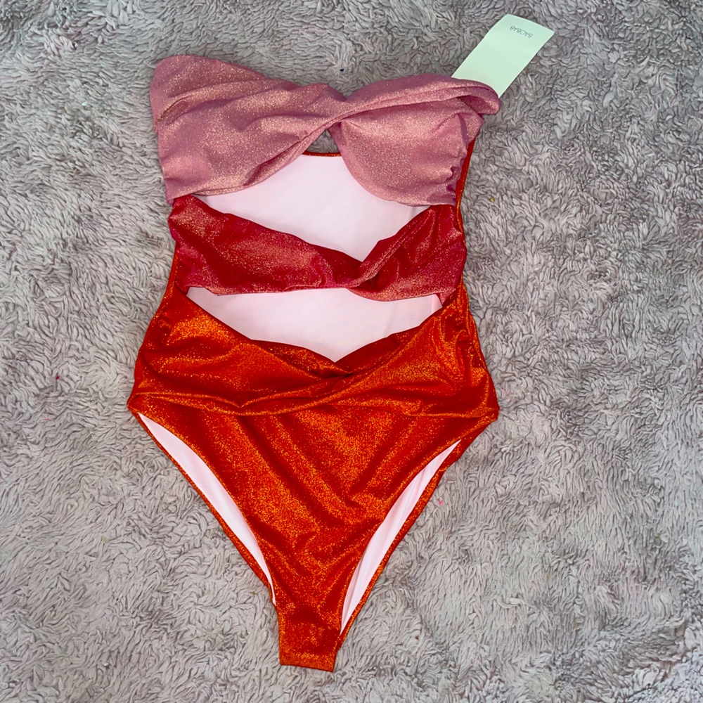 COPY - Nwt strapless multicolor pink and orange swimsuit